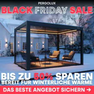 Thumbnail Black Friday bei PERGOLUX: bis zu 50% Rabatt auf Luxus Pergola | Pergolen