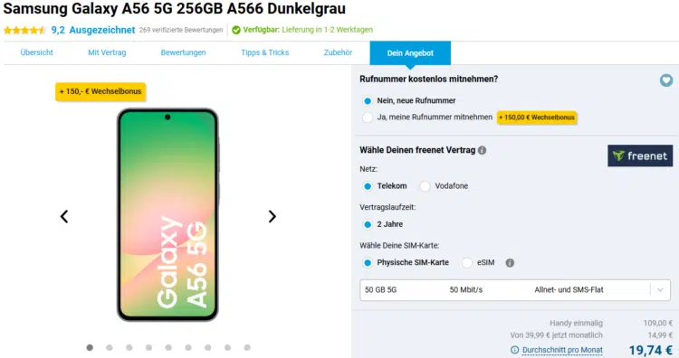 Samsung Galaxy A56 Handytarif