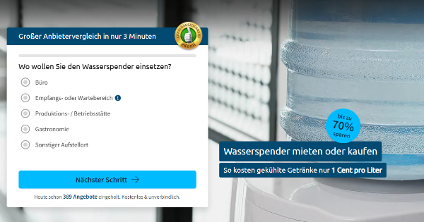 Wasserspender vergleichen & sparen