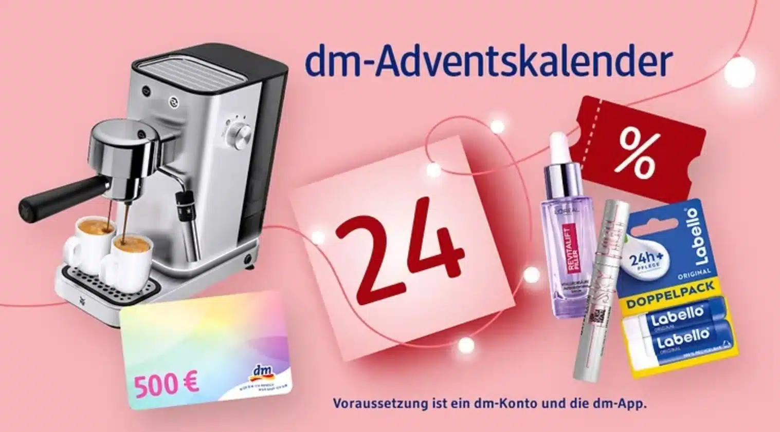 dm-Adventskalender mit diversen Produkten