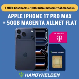 Apple iPhone 17 Pro Max (256GB) für 559€ + 50GB LTE/5G Allnet