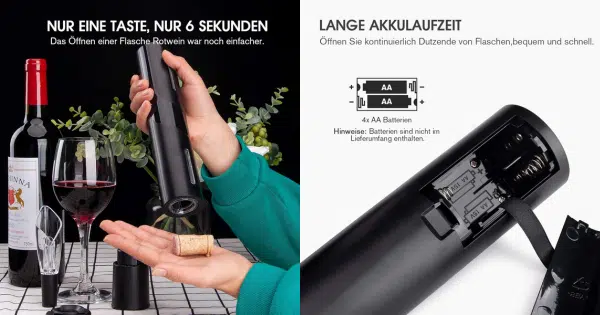 mafiti Elektrisches Weinflaschenöffner-Set