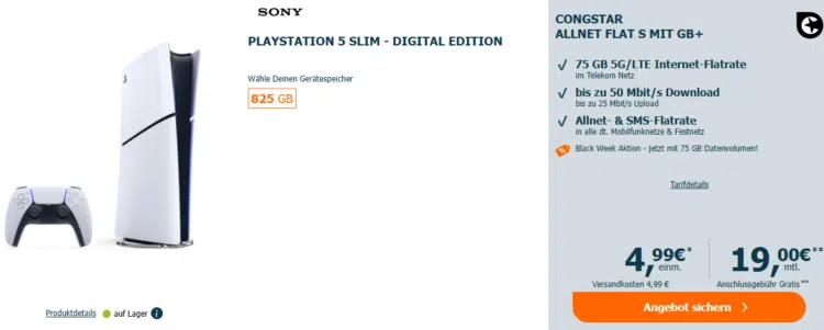 PS5 Slim Digital Edition Handytarif