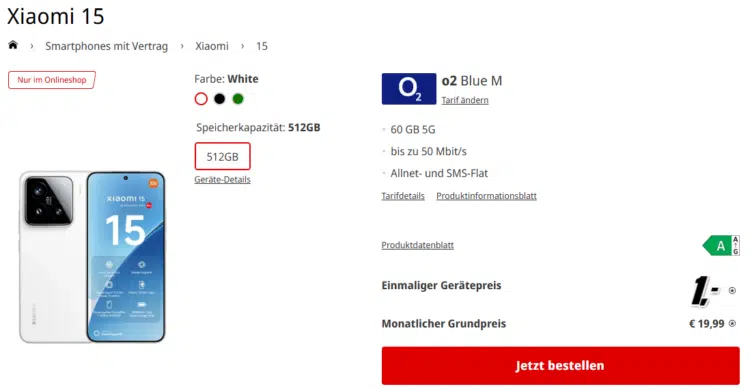 Xiaomi 15 Handytarif