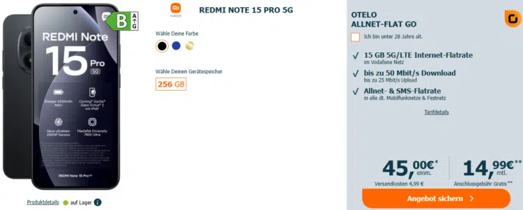 Xiaomi Redmi Note 15 Pro Handytarif