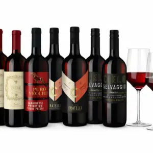 Thumbnail 🍷 Weinpaket Primitivo-Genuss: 8 Flaschen + 2 Weingläser für nur 39,90€