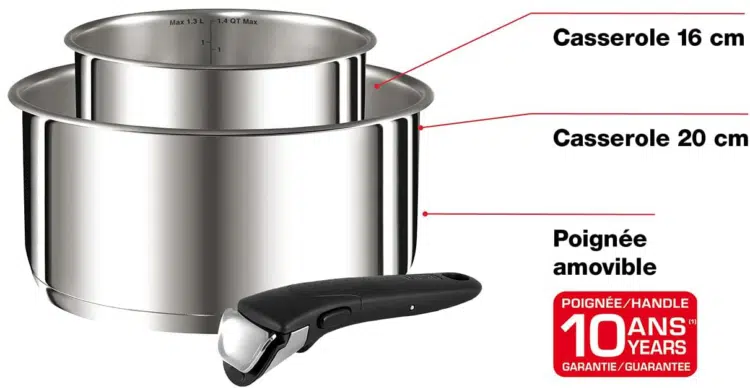2x Tefal Ingenio Preference Stielkasserollen mit abnehmbarem Griff