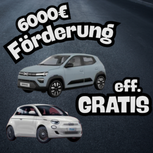 Thumbnail 😮 Fiat 500e / Dacia Spring eff. GRATIS fahren 👉 dank 6.000€ Fördermittel für E-Autos günstiges Leasing
