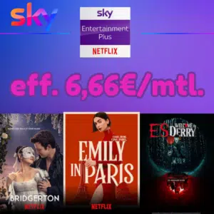 Thumbnail Sky mit 80€ Bonus 🔥Sky Entertainment Plus inkl. Netflix eff. nur 6,66€/mtl.