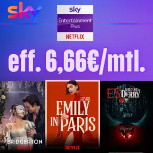 Thumbnail Sky mit 80€ Bonus 🔥Sky Entertainment Plus inkl. Netflix eff. nur 6,66€/mtl.