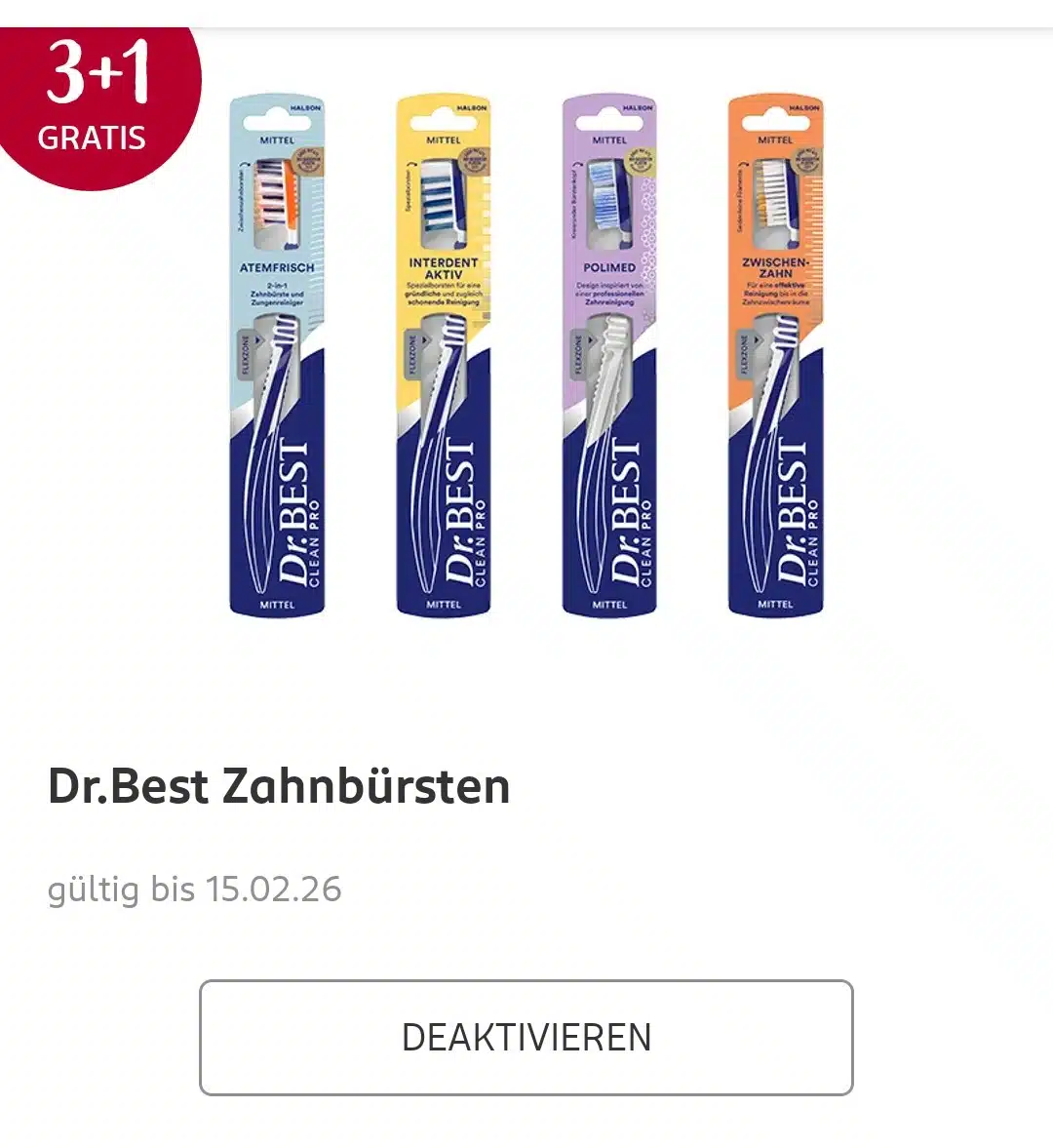 Rossmann: 3+1 bei Dr. Best Zahnbrsten