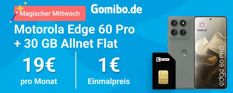 Magischer Mittwoch bei Gomibo - Motorola Edge 60 Pro + 30 GB Allnet Flat