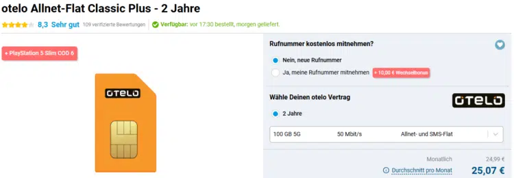 PS5 Slim COD 6 Handytarif