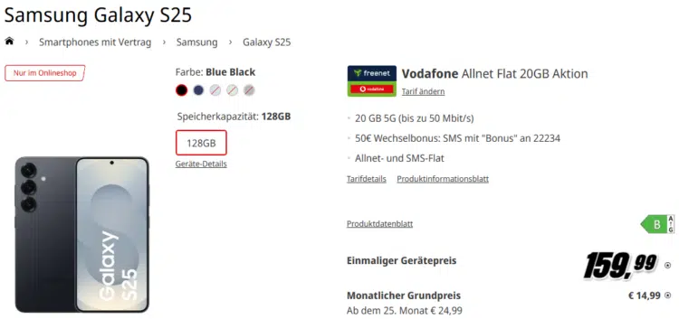 Samsung Galaxy S25 Handytarif