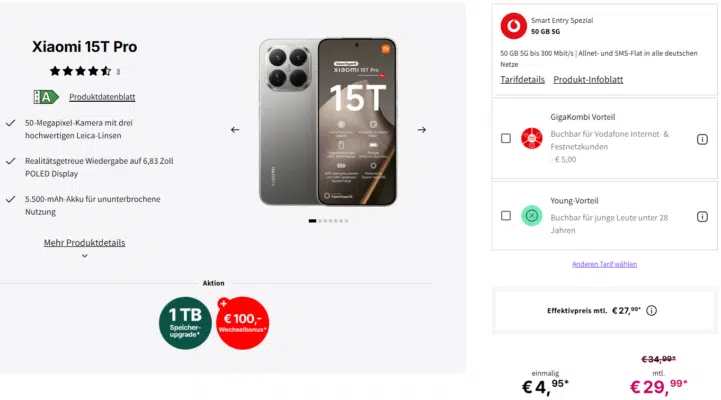 Xiaomi 15T Pro Handytarif
