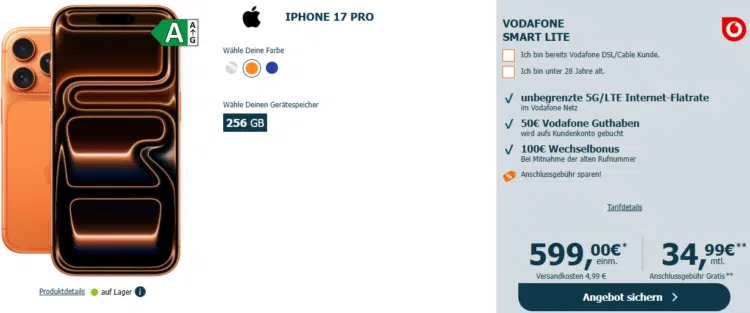 Apple iPhone 17 Pro Handytarif