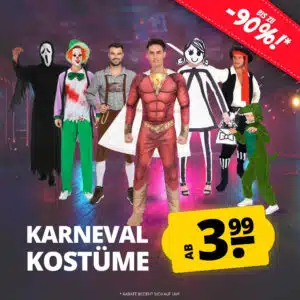 Thumbnail 🤡 Karneval Kostüme schon ab 2,99€ bei SportSpar - für Kinder & Erwachsene