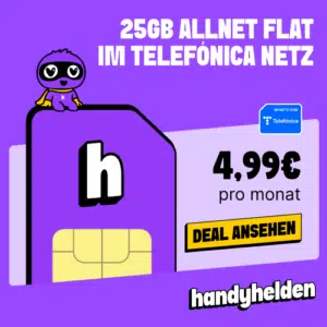 Thumbnail 🔥 25GB Allnet Flat im Telefónica-Netz für nur 4,99€/Monat + Preis bleibt für immer!