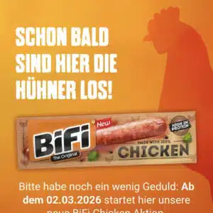 Bifi gratis testen: Abbildung eines Päckchens Bifi Chicken