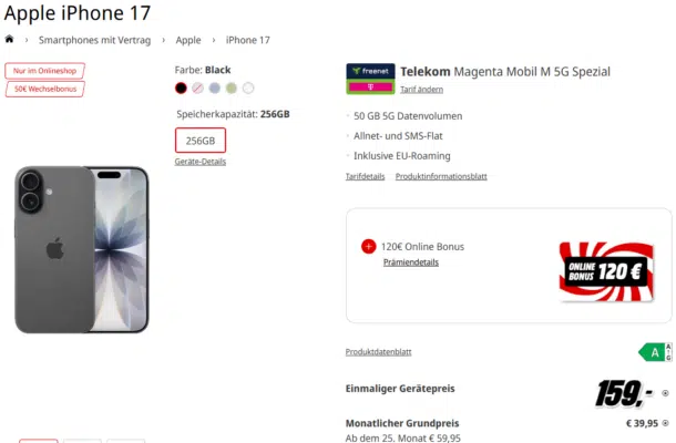Apple iPhone 17 Handytarif