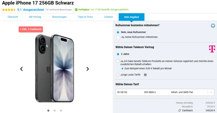 Apple iPhone 17 Handytarif