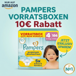 Thumbnail Pampers Premium Vorratsboxen mit 10€ Rabatt z.B.: Pampers Gr. 4 Vorratsbox mit 186 Windeln für 33,34€