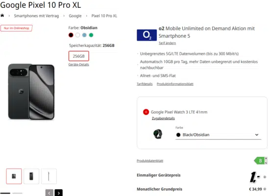 Google Pixel 10 Pro XL Handytarif