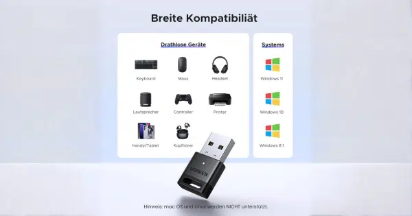 UGREEN Adapter Bluetooth 5.4 Dongle für PC