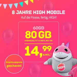 High Mobile 80GB Tarif für 14,99€