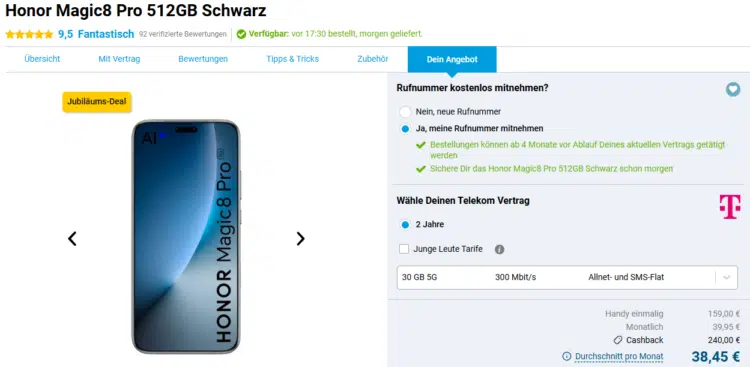 Honor Magic8 Pro Handytarif