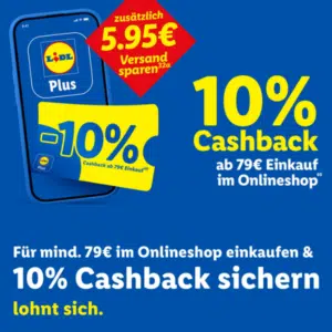 Thumbnail Lidl Plus: 10% Cashback ab 79€ Einkauf im Online-Shop! 😀 Nur bis 28.02.26! 🚀