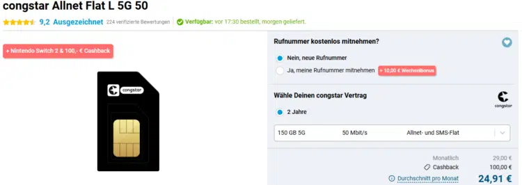 Nintendo Switch 2 inkl. Mario Kart World GRATIS + 150GB Telekom 5G Allnet