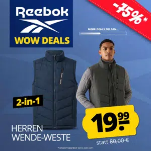 Herren-Wendeweste Reebok Puffer Vest 2-in-1