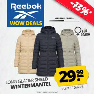 Thumbnail Reebok Damen Wintermantel Glacier Shield für 29,99€ zzgl. Versand (statt 100€)
