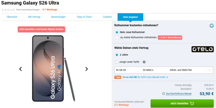 Samsung Galaxy S26 Ultra Handytarif