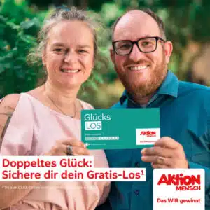 Thumbnail Gratis-Los abstauben: 24 Mio. € Extra-Gewinne bei der Aktion Mensch Sonderverlosung 🎟️ Glücks-Los kaufen + Gratis-Los geschenkt