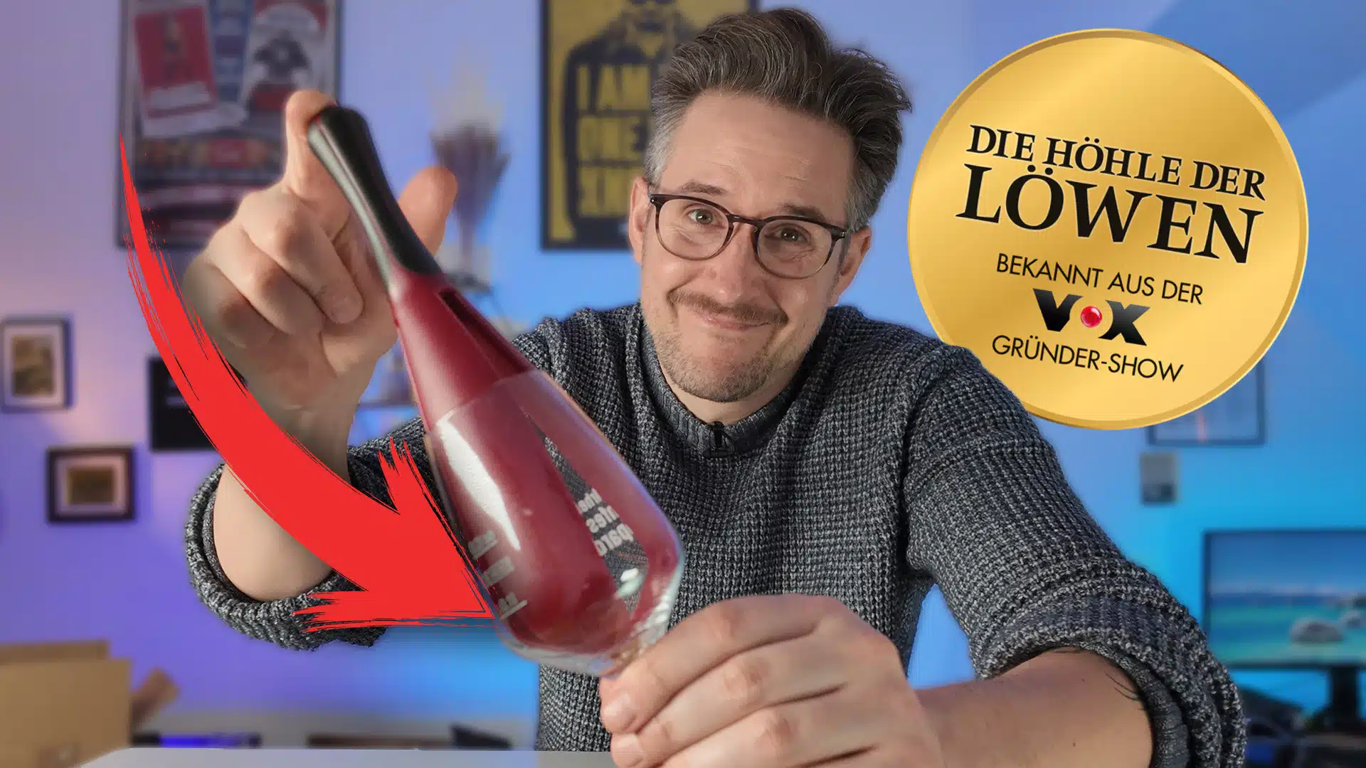 Lukas mit Weinpolierstab von Höhle der Löwen