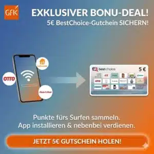 Thumbnail GfK Digital Trends: 5€ Bonus + Gratis Gutscheine sichern 🤑