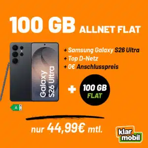 Thumbnail 🎉 Neue Samsung Galaxy S26 Modelle: Gratis Speicher-Upgrade + Vodafone-Flat ab 29,99€/mtl. &amp; 0€ AG