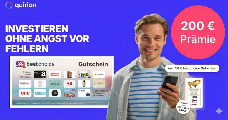 quirion: ETF-Sparplan mit 200€ Prämien! 🤯 🥳🚀