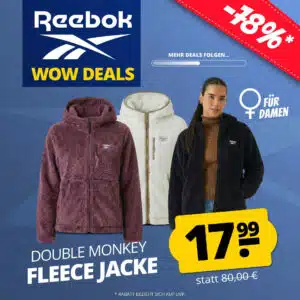 Thumbnail Reebok Double Monkey Fleecejacke für Damen nur 17,99 € nzzgl. Versand
