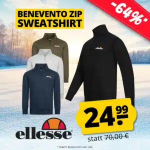 Thumbnail ellesse Benevento Herren 1/4-Zip Sweatshirt für nur 24,99€ 🎾