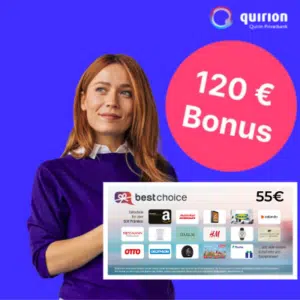 Thumbnail 175€ Bonus bei quirion: 55€ Gutschein + 120€ Prämie sichern!
