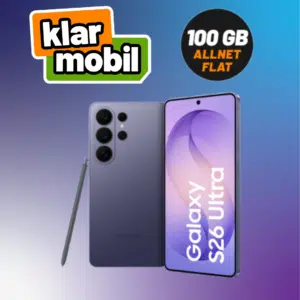 Thumbnail Eff. GRATIS: Samsung Galaxy S26 Ultra (512 GB) für 99,99€ + 100GB LTE/5G Allnet für 44,99€/Monat (klarmobil im Vodafone Netz)