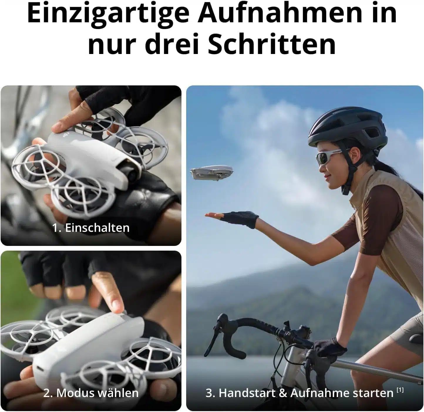 DJI Neo - einzigartige Aufnahmen in nur drei Schritten - mit Bildern visualisiert
