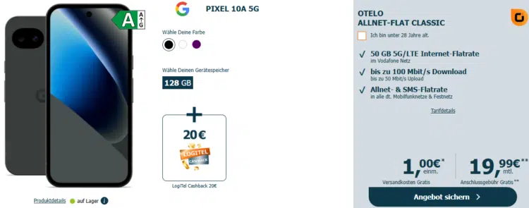 Google Pixel 10a Otelo Allnet Flat Classic