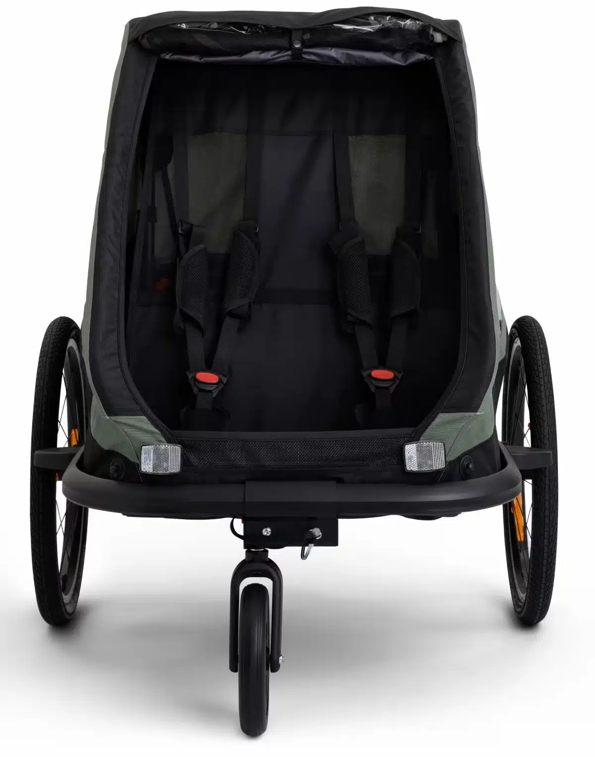 Leerer Kinder-Fahrradanhänger Hamax Ixplorer von vorne