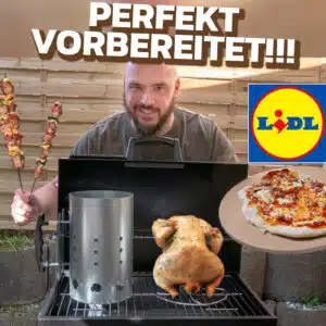 Perfekt vorbereitet - Dominik mit Grill-Angeboten von LIDL