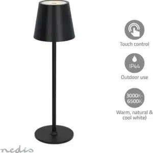 Schwarze Lampe von Nedis mit 3 Features