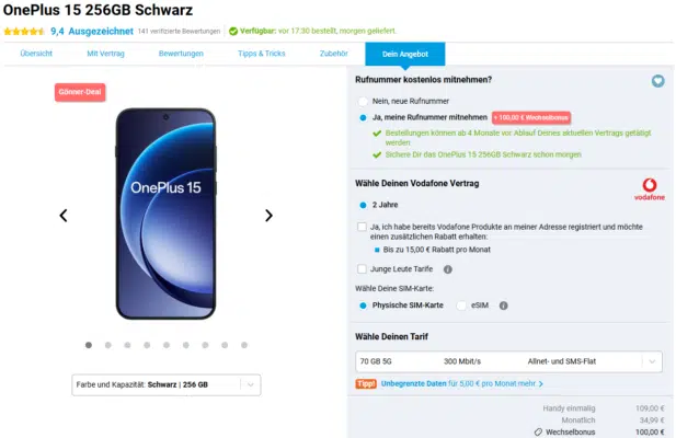 OnePlus 15 Handytarif